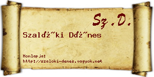 Szalóki Dénes névjegykártya