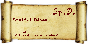 Szalóki Dénes névjegykártya