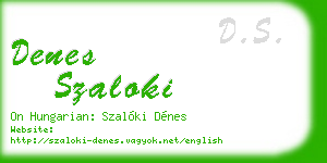 denes szaloki business card
